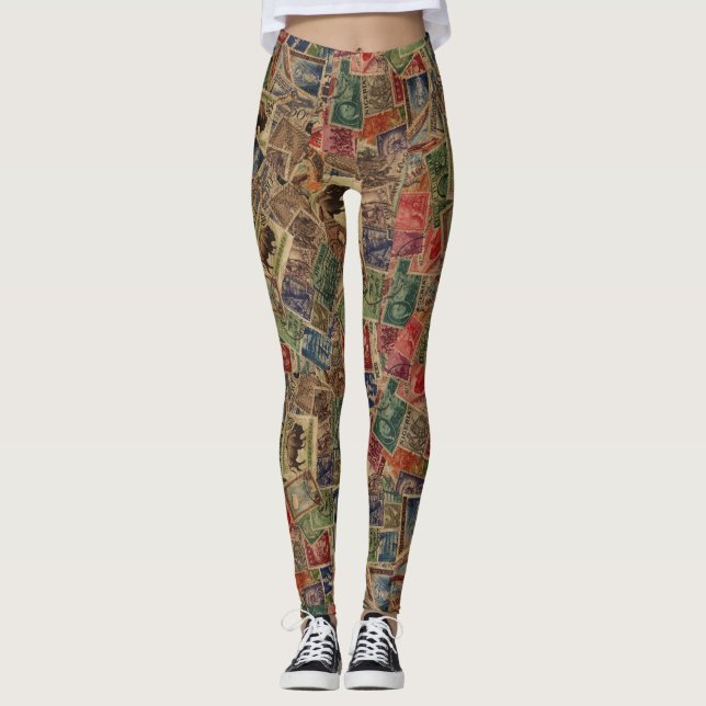 Leggings Collection Mondiale de timbres Postage (Devant)