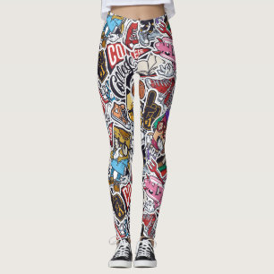 Leggings College Dynamic Art Urban Graffiti motif