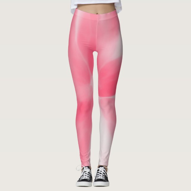 Leggings Colorant à cravate rose et blanc (Devant)