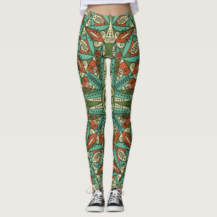 Leggings Coloré Arabesque ethnique : Ornement Vintage