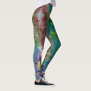 Leggings Coloré avec rainures et peintures teintées