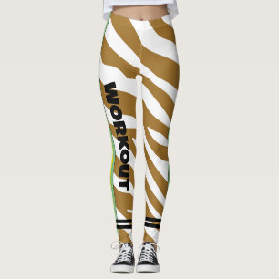 Leggings Coloré poster de animal l Moderne brun blanc Entra