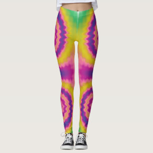 Leggings Coloré super funky rétro tie motif de teinture