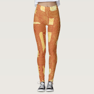 Leggings Colorée Géométrique Vintage Abstrait.