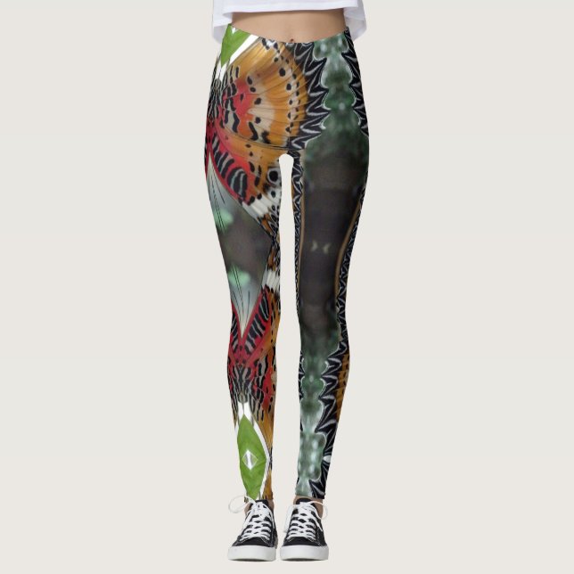 Leggings Colorée Motif d'aile papillon (Devant)