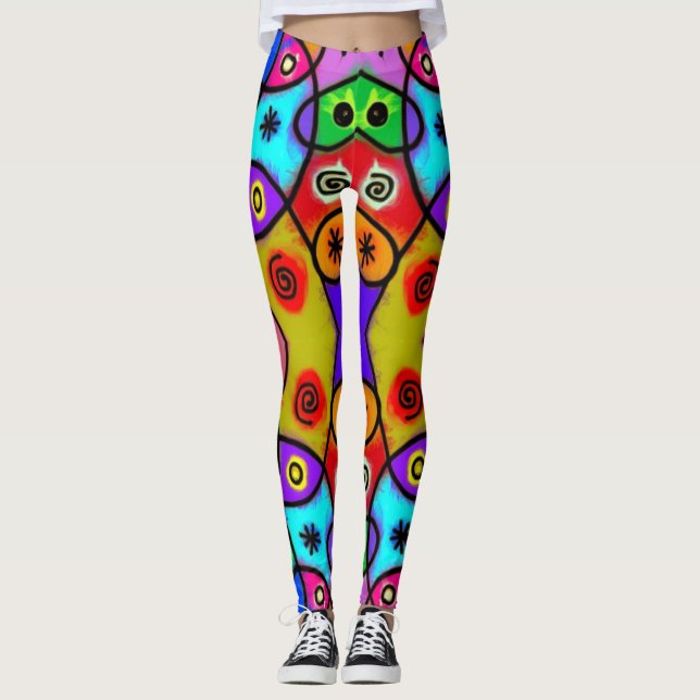 Leggings colorés Abstraits (Devant)
