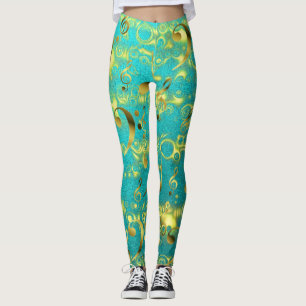 leggings colorés élégantes notes motif tendance br