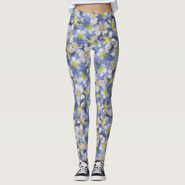 Leggings Columbines Motif sans couture (Devant)