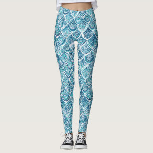 Leggings COMME un motif nautique d'échelles de poissons de