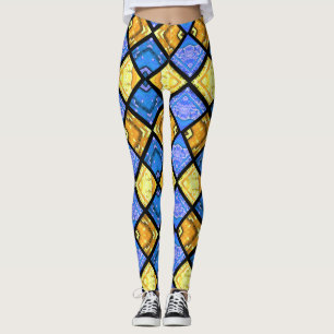 Leggings Commedia dell'Arte Arlequin Bleu & Or