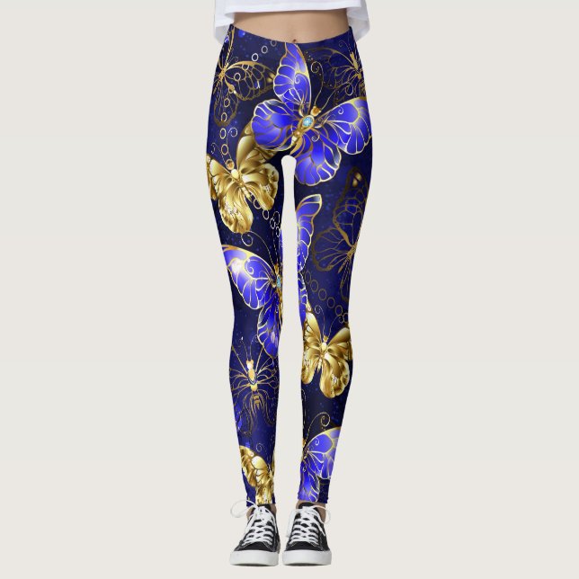 Leggings Composition avec papillons Sapphire (Devant)