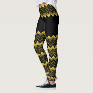 Leggings Composition fausse Parties scintillant Chevron Bla