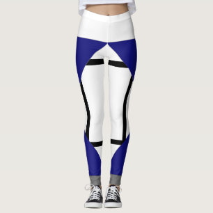 Leggings Composition I Lozengs avec 4 lignes Bleu