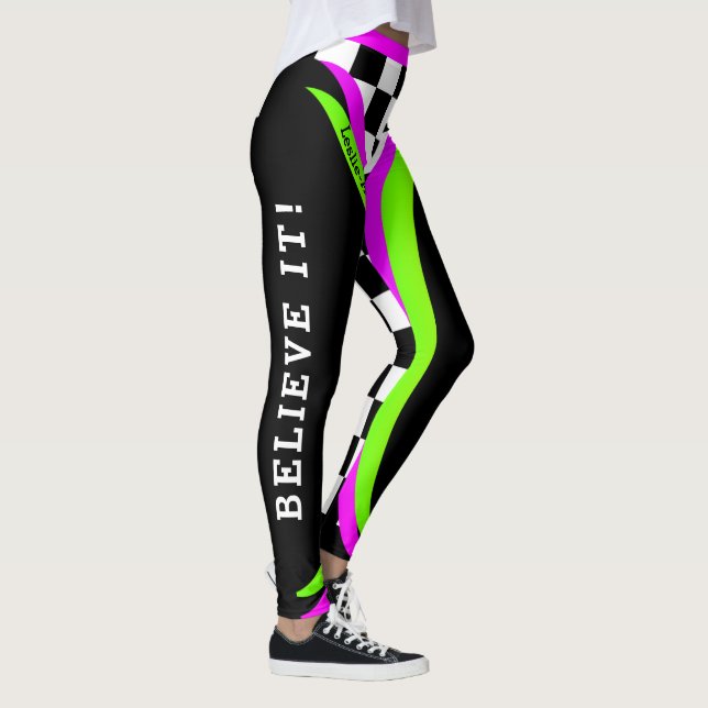 Leggings Concept alternatif À damiers Flourescent Croire (Droite)