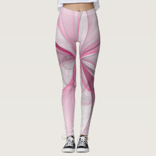 Leggings Conception Abstraite de fractal rose pâle moderne