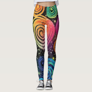 Leggings Conception Abstraite de l’arc-en-ciel Cosmique pou