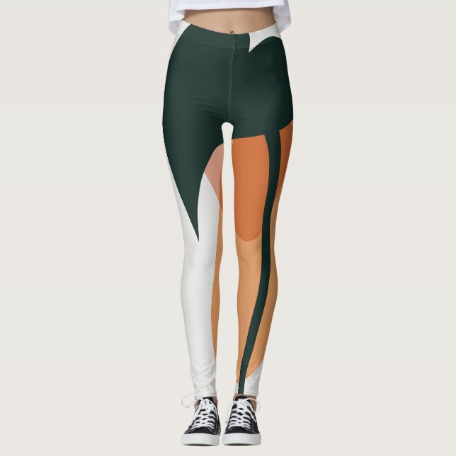 Leggings Conception Abstraite des feuilles (Devant)