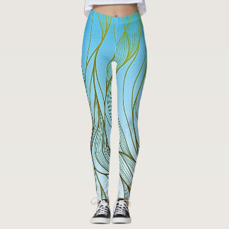 Leggings Conception abstraite des feuilles et des fleurs my