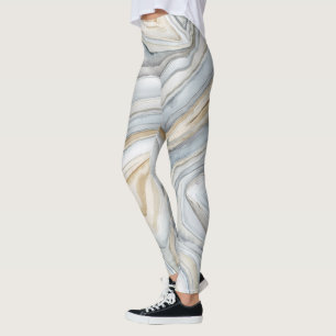Leggings Conception abstraite en marbre gris