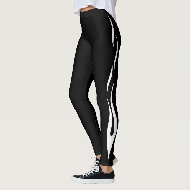 Leggings Conception Abstraite en noir et blanc (Gauche)