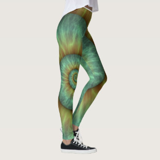 Leggings Conception abstraite en spirale verte