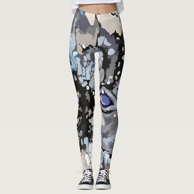 Leggings Conception abstraite Motifs en marbre (Devant)