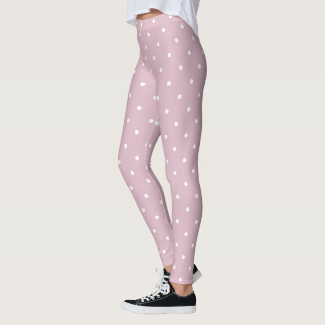 Leggings conception blanche rose fraîche de hanche de point (Gauche)
