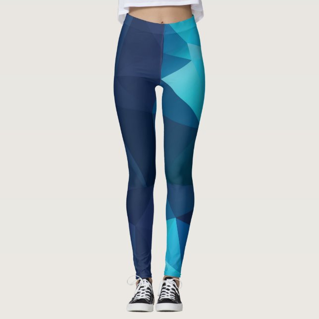 Leggings Conception bleue de polygone (Devant)