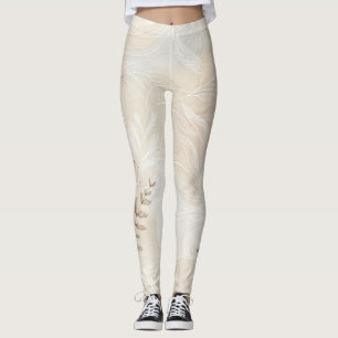 Leggings Conception d'art de chaîne botanique florale bohém