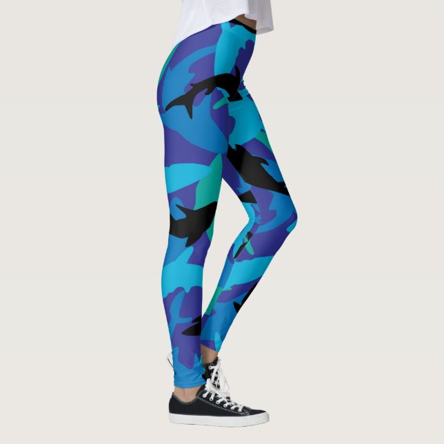 Leggings Conception de camouflage de requin (Droite)