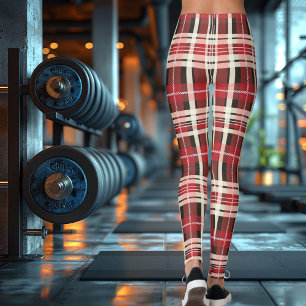 Leggings Conception de carreaux tartan Clan Campbell rouge 