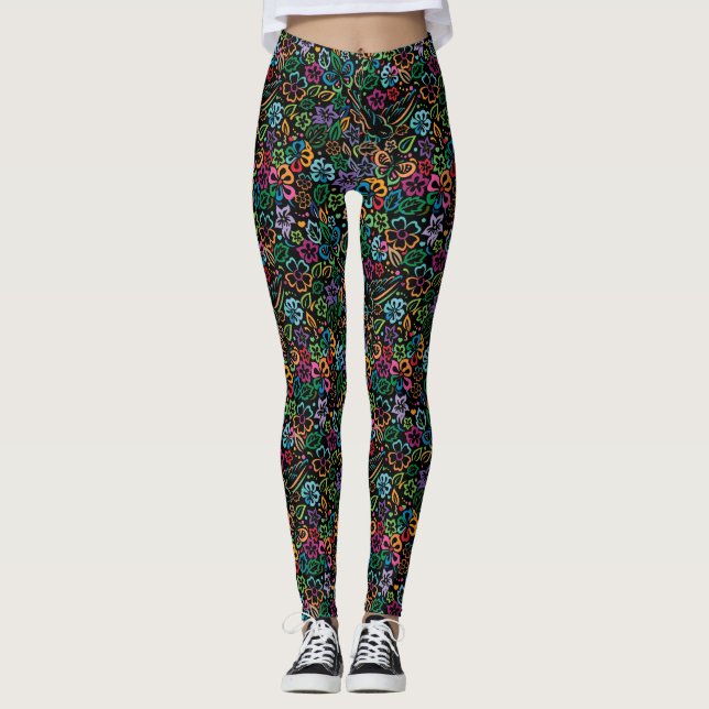 Leggings Conception de couleur de vie minimaliste élégante (Devant)