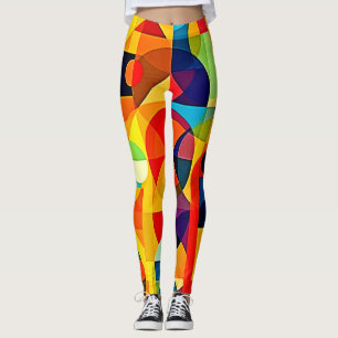 Leggings Conception de géométrie de couleur Bauhaus