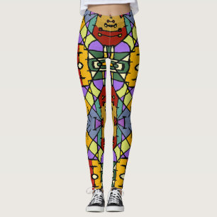 Leggings Conception de la boîte de Carré en mosaïque géomét