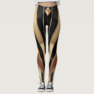 Leggings Conception de luxe géométrique Art Déco en soleil