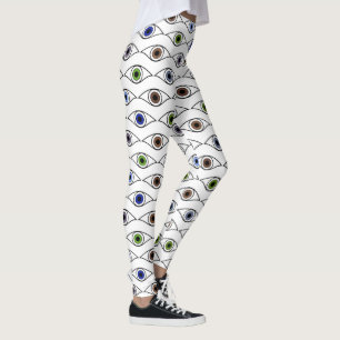 Leggings Conception de motif aux yeux colorés