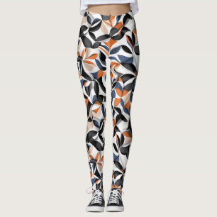 Leggings Conception de motif de géométrie de flux abstrait 