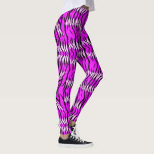 Leggings Conception de motif de peau de tigre violet