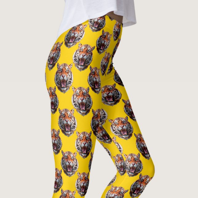 Leggings Conception de motif tête de tigre jaune  (Créateur téléchargé)