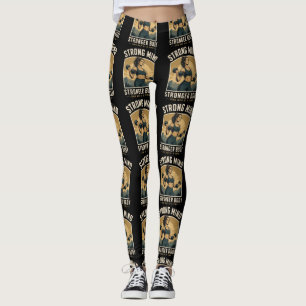 Leggings Conception de motivation de gym Corps Fort Mental