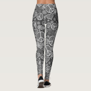 Leggings Conception de signe de pacifisme de hippie de