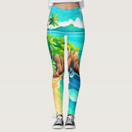 Leggings Conception des lisses de la côte tropicale