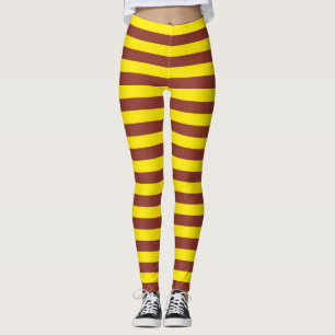 Leggings Conception des rayures jaunes et Brown