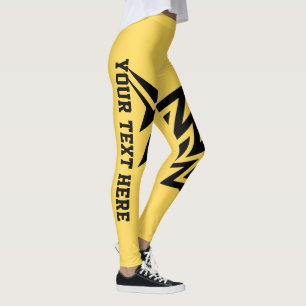 Leggings Conception d'étoile tribale personnalisée jaune mo