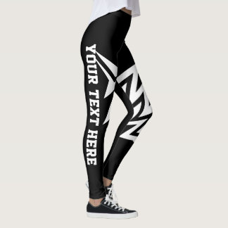 Leggings Conception d'étoile tribale personnalisée noir et 