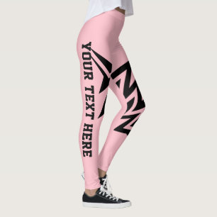 Leggings Conception d'étoile tribale personnalisée rose ten