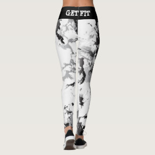 Leggings Conception en noir et Marbre blanc: s'adapter