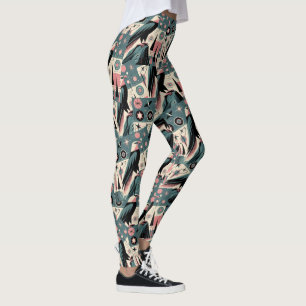 Leggings Conception géométrique rétro-aigle atomique
