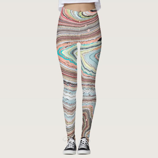 Leggings Conception Multi-Marbrée et originale de Karen (Devant)