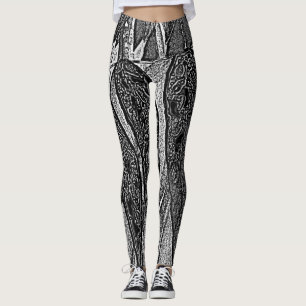 Leggings conception noire et blanche d'art moderne de